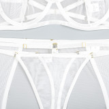 Sexy Lingerie Three-Piece Mesh Patchwork Sexy Clothes