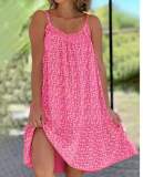 women's double sided watermark loose dress with polka dot