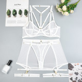 Sexy Lingerie Three-Piece Mesh Patchwork Sexy Clothes