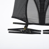 Sexy Lingerie Three-Piece Mesh Patchwork Sexy Clothes