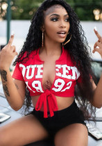 Women's Summer Lace-Up Sexy Top with Hollow Out Short Sleeves T-Shirt Women's Summer Lace-Up Sexy Top with Hollow Out Short Sleeves T-Shirt