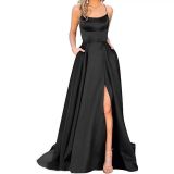 Solid Color Bridesmaid Dresses Long Maxi Dress Slim Fit Off Shoulder Bridesmaid Evening Dress