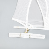 Sexy Lingerie Three-Piece Mesh Patchwork Sexy Clothes