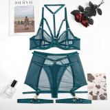 Sexy Lingerie Three-Piece Mesh Patchwork Sexy Clothes