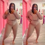 Custom Logo Women's Customized Printing Fashion Sports Casual Plus Size Two-Piece Pants Set Fall Winter Tracksuits