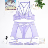 Sexy Lingerie Three-Piece Mesh Patchwork Sexy Clothes
