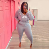 Custom Logo Women's Customized Printing Fashion Sports Casual Plus Size Two-Piece Pants Set Fall Winter Tracksuits
