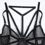Sexy Lingerie Three-Piece Mesh Patchwork Sexy Clothes
