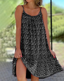 women's double sided watermark loose dress with polka dot