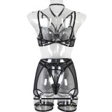 Sexy Lingerie Three-Piece Mesh Patchwork Sexy Clothes
