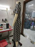 Autumn and winter fashion Plaid Print V-neck Bodycon long-sleeved sexy dress
