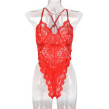 Sexy jumpsuit lace girl sexy Halter Neck Teddy Lingerie