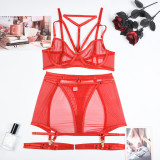 Sexy Lingerie Three-Piece Mesh Patchwork Sexy Clothes