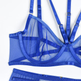 Sexy Lingerie Three-Piece Mesh Patchwork Sexy Clothes