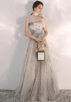 Elegant Strapless Long Slim Fit Bridesmaid Beaded Formal Party Evening Dress For Women（Processing time need 3-6 days）