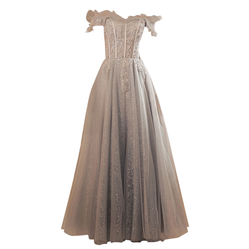 Off Shoulder Evening Dress Bridesmaid Dress French Chic Dress(Processing time need 3-6 days)