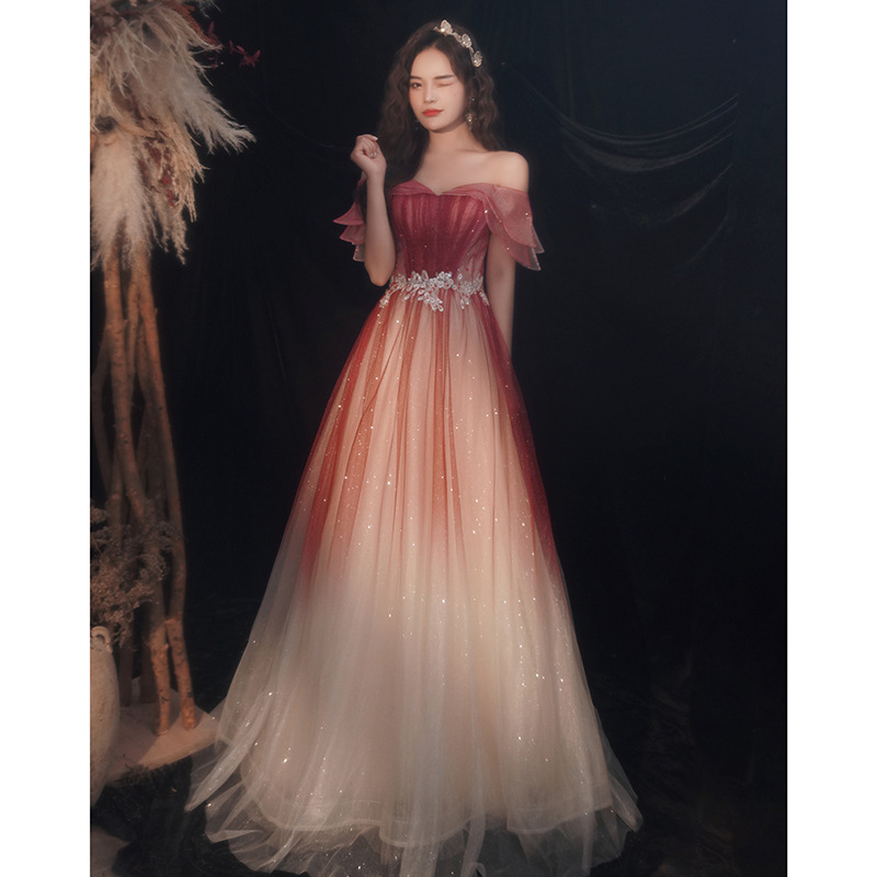 Off Shoulder Evening Dress Women Wedding Formal Party Dress Slim Fit Strapless Bridal Dress(Processing time need 3-6 days)