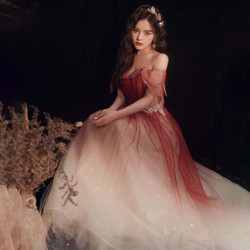 Off Shoulder Evening Dress Women Wedding Formal Party Dress Slim Fit Strapless Bridal Dress(Processing time need 3-6 days)