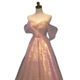 Bride Mesh Slim Fit Formal Party Mermaid Off Shoulder Evening Dress Female（Processing time need 3-6 days）