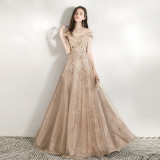 Formal Party Evening Dress Girl Chic Sequin Trailing Dress（Processing time need 3-6 days）