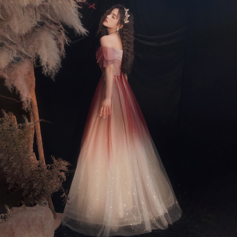 Off Shoulder Evening Dress Women Wedding Formal Party Dress Slim Fit Strapless Bridal Dress(Processing time need 3-6 days)