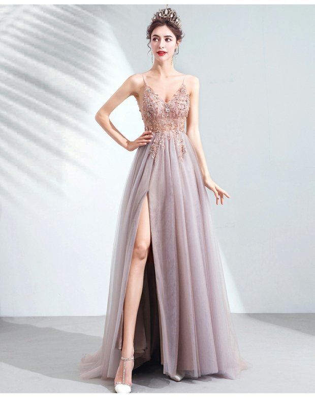 Bridal Wedding Sexy Slim Fit Straps Formal Party Evening Dress(Processing time need 3-6 days)