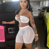 Women Summer Sexy See-Through Mesh Shorts