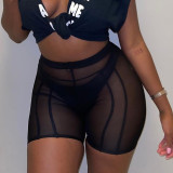 Women Summer Sexy See-Through Mesh Shorts