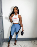 Women TankTop and colorblock Pant two-piece set