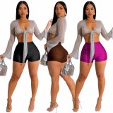 Ladies Sexy Fashion Casual Solid Color Mini Shorts