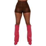 Ladies Sexy Fashion Casual Solid Color Mini Shorts