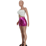 Ladies Sexy Fashion Casual Solid Color Mini Shorts