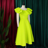 Women's Summer Fashion Chic Ruffle Formal Party Gown Dress