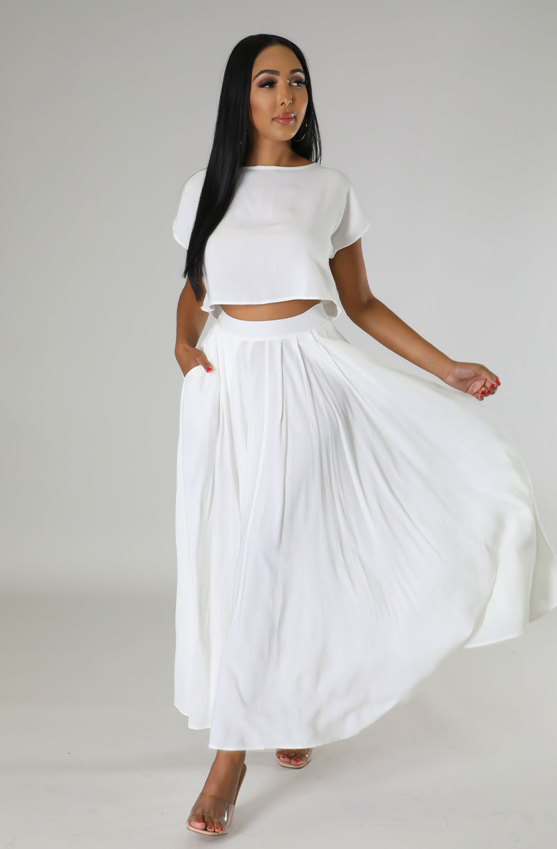 Top & Skirt Two-Piece Set for Casual Wear