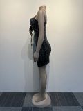 Sexy Fit Beaded Lace-Up Dress