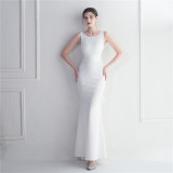 beaded satin plus chiffon wedding dinner etiquette sexy dress