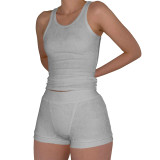 Women's Cozy Casual Cotton Ribbed Solid Two-Piece Set