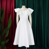 Women's Summer Fashion Chic Ruffle Formal Party Gown Dress