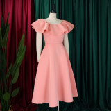 Women's Summer Fashion Chic Ruffle Formal Party Gown Dress