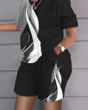 Summer home short-sleeved shorts printed suit for women