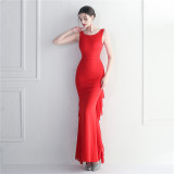 beaded satin plus chiffon wedding dinner etiquette sexy dress