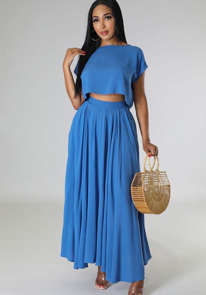 Top & Skirt Two-Piece Set for Casual Wear