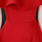 Women's Summer Fashion Chic Ruffle Formal Party Gown Dress