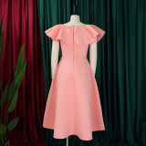 Women's Summer Fashion Chic Ruffle Formal Party Gown Dress