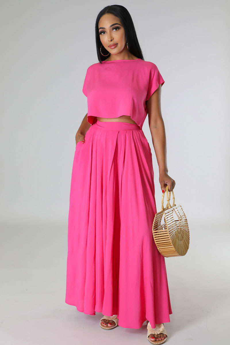 Top & Skirt Two-Piece Set for Casual Wear
