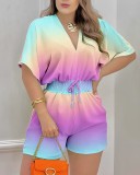 Summer Loose Casual Print Jumpsuit
