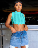 Ladies Sexy Cutout Sleeveless Round Neck Top