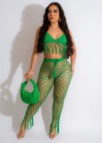 Women Sexy Crochet Beach Cover Up Beach Two-Piece Set