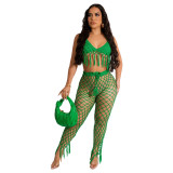 Women Sexy Crochet Beach Cover Up Beach Two-Piece Set