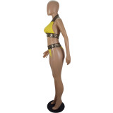Women Summer Print Bikini Two-Piece Set